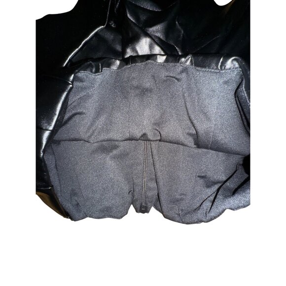 Sexy Black Faux Leather Pleated Skort Ruffle Punk‎ Rock WhimsyGoth Shorts Vegan - Picture 6 of 6